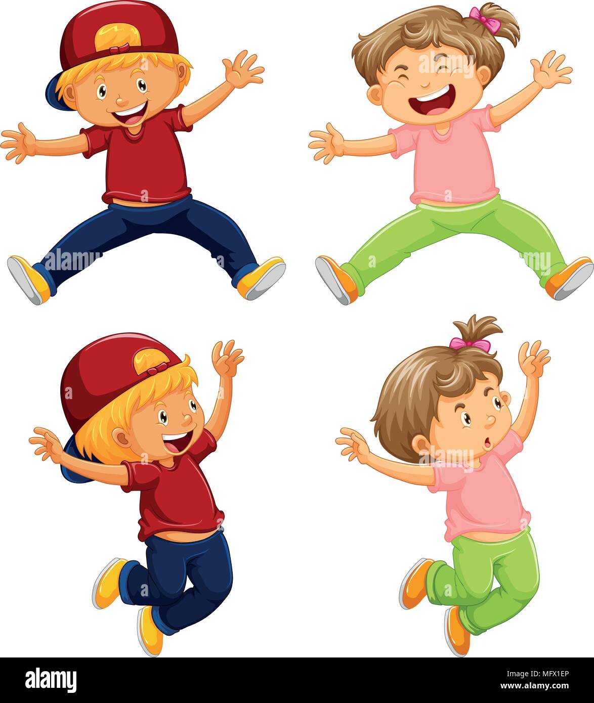 Happy Boys on White Background illustration Stock Vector Image & Art ...