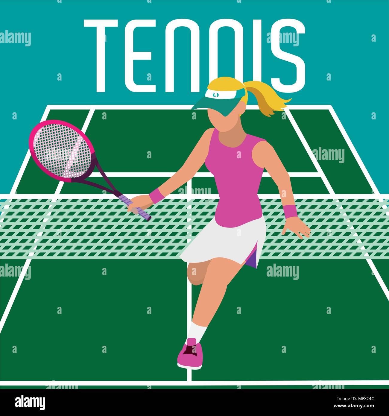 Tennis player on field Stock Vector Image & Art - Alamy