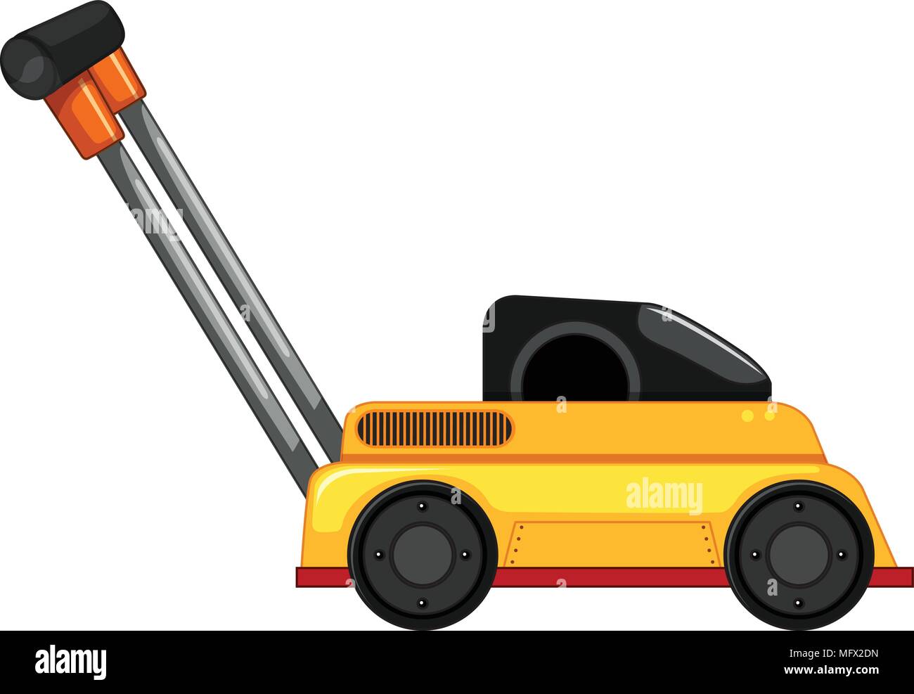 Lawn Mower on White Background illustration Stock Vector
