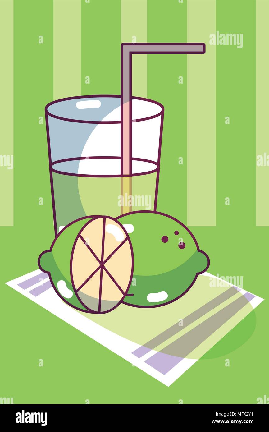 Lemonade glass cup natural fruit Stock Vector Image & Art Alamy