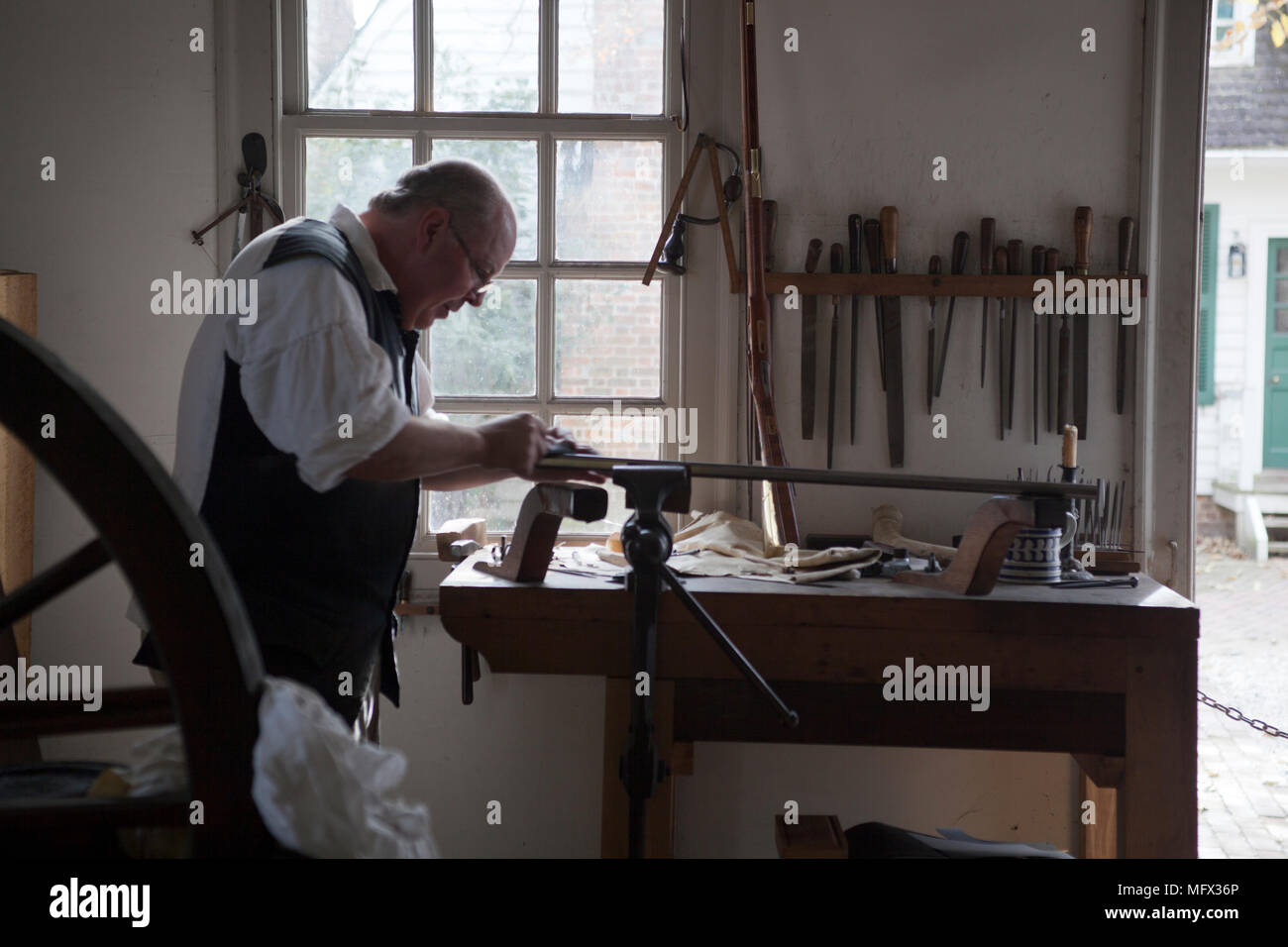 Colonial williamsburg gunsmith hires stock photography and images Alamy