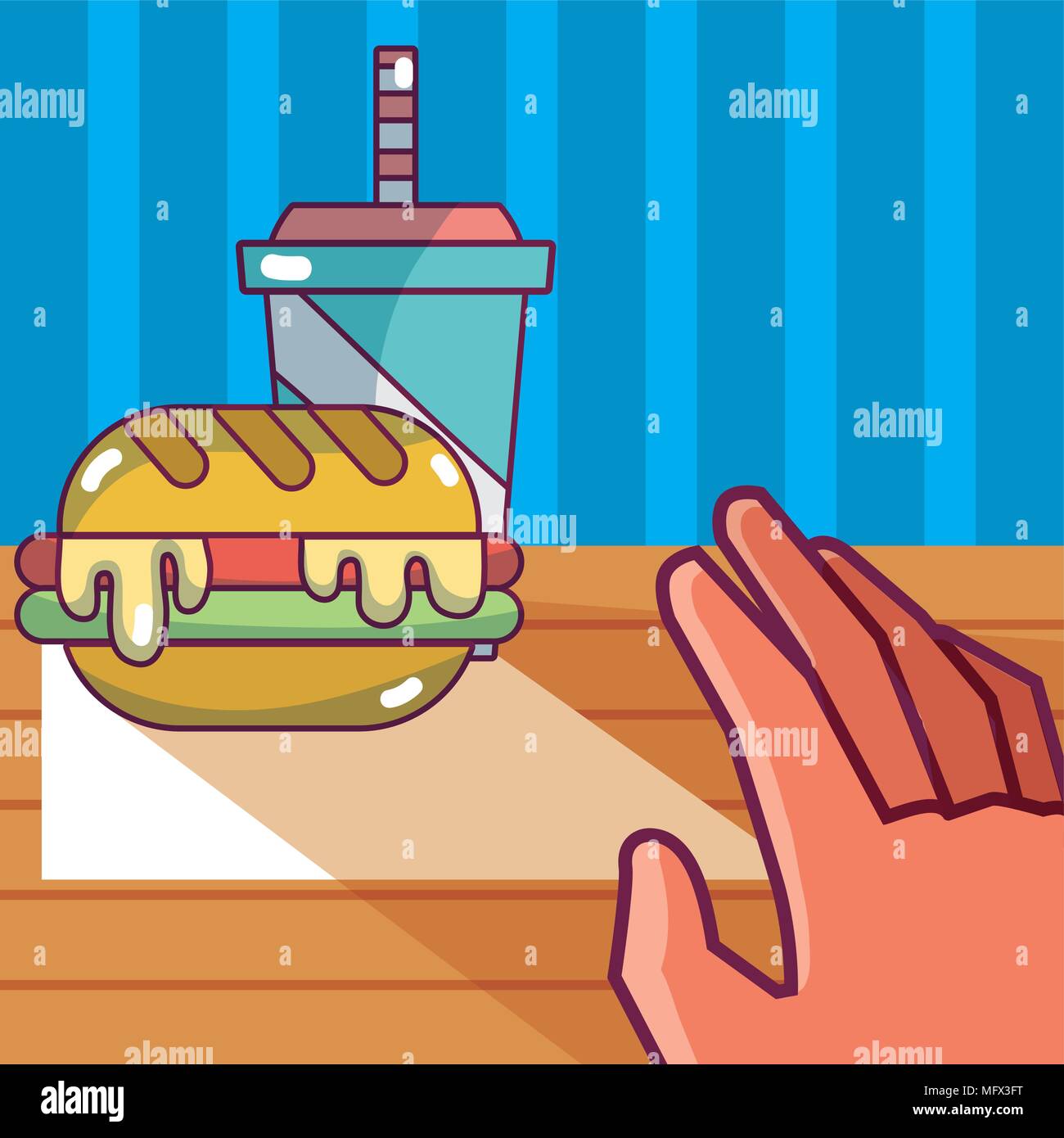 Hamburger and soda Stock Vector Image & Art - Alamy