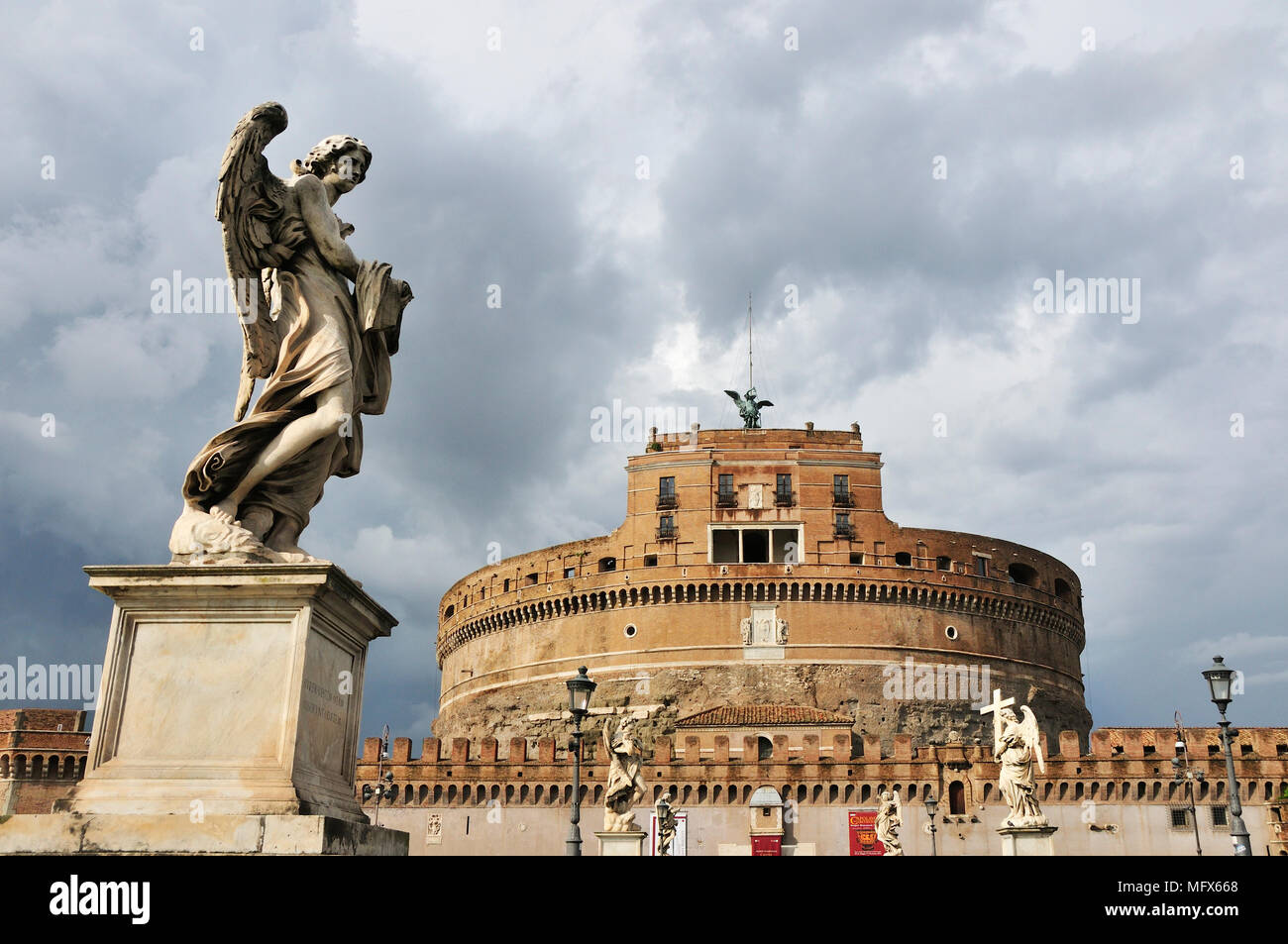 Castel Sant'Angelo, Mausoleum of Hadrian. Rome, Italy Stock Photo
