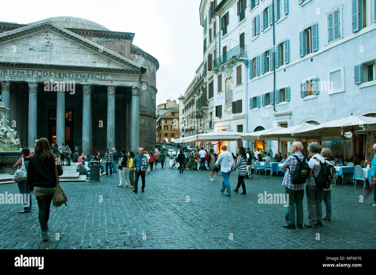 Piazza della Rotonda with the Pantheon. Rome, Italy Stock Photo