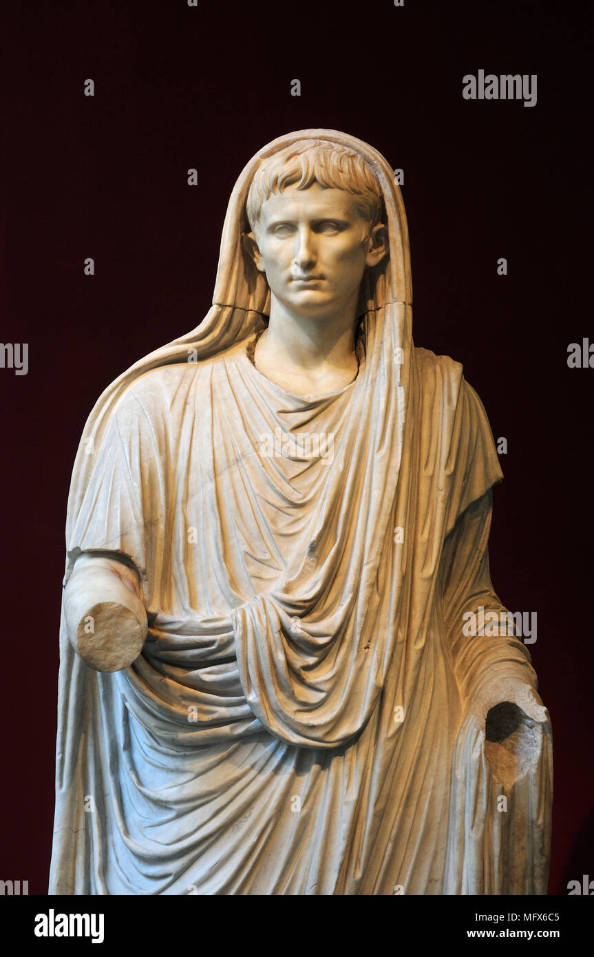 The emperor Augustus, a statue from the 1st century B.C.. Collection of ...
