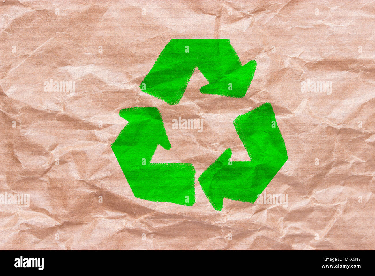 recycle sign on wrapping paper. reuse reduce recycle concept Stock ...