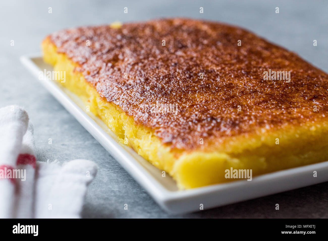 Turkish Dessert Baked Cheese halva / Peynir Helvasi. Traditional