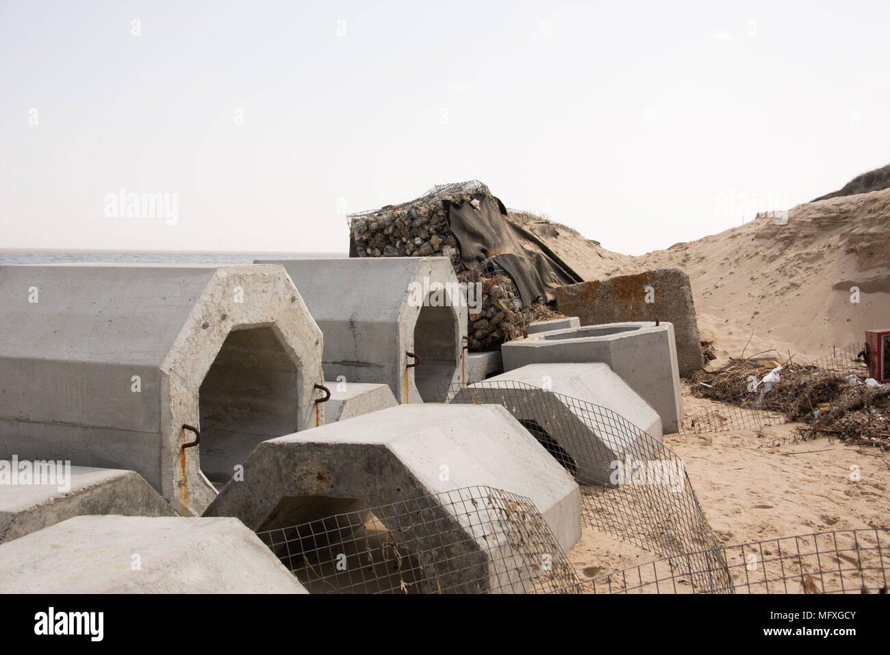sea defences at Hemsby uk Stock Photo - Alamy