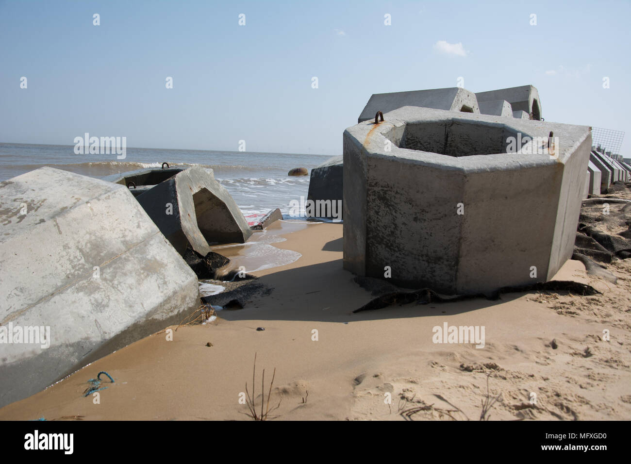 sea defences at Hemsby uk Stock Photo - Alamy