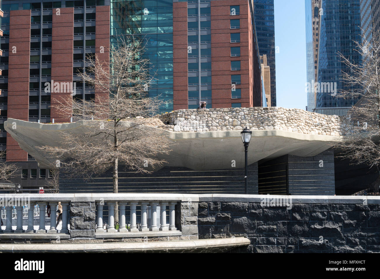 Irish Hunger Memorial in Lower Manhattan, NYC, USA Stock Photo