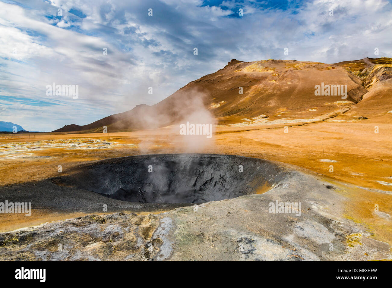 Namafjall Hverir geothermal area, Iceland Stock Photo