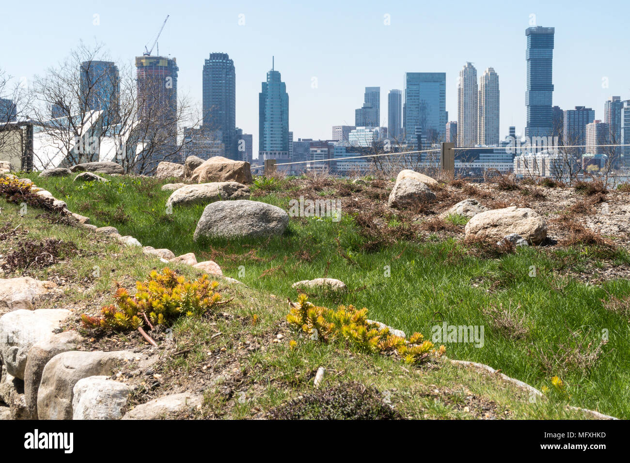 Irish Hunger Memorial in Lower Manhattan, NYC, USA Stock Photo