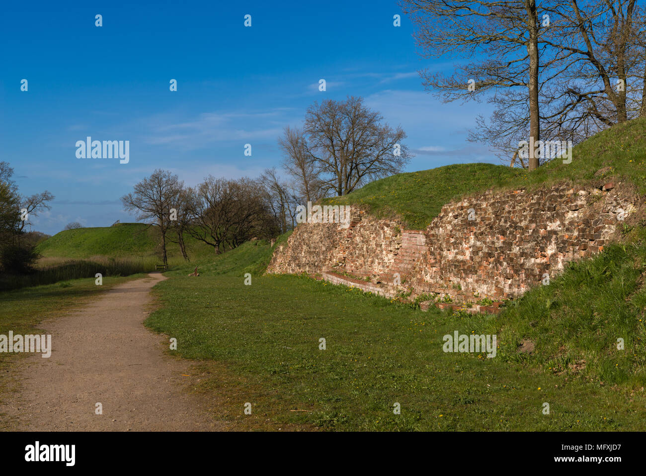 Valdemar´s Wall, built about the year 1060 by King Valdemar the Great of Denmark, Dannewerk, UNESCO World Heritage Site, Schleswig-Holstein, Germany Stock Photo