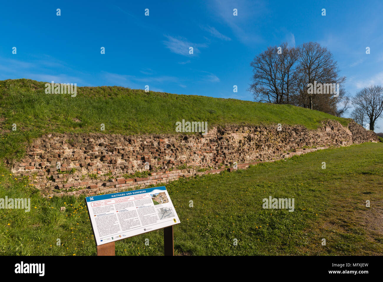 Valdemar´s Wall, built about the year 1060 by King Valdemar the Great of Denmark, Dannewerk, UNESCO World Heritage Site, Schleswig-Holstein, Germany Stock Photo