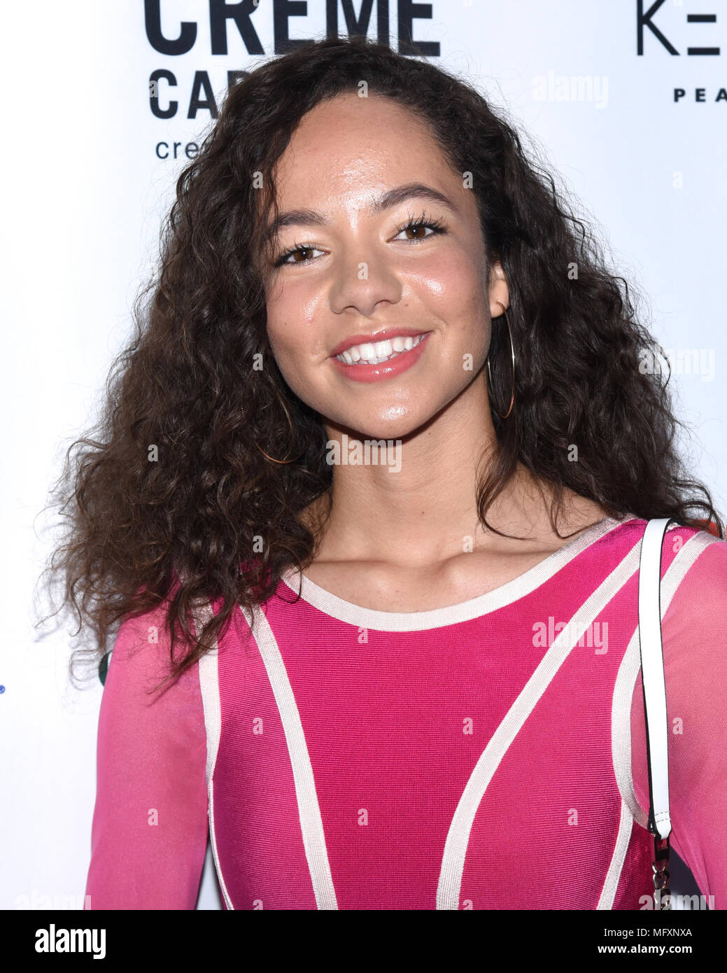 Los Angeles, California, USA. 25th Apr, 2018. LEXIE STEVENSON arrives