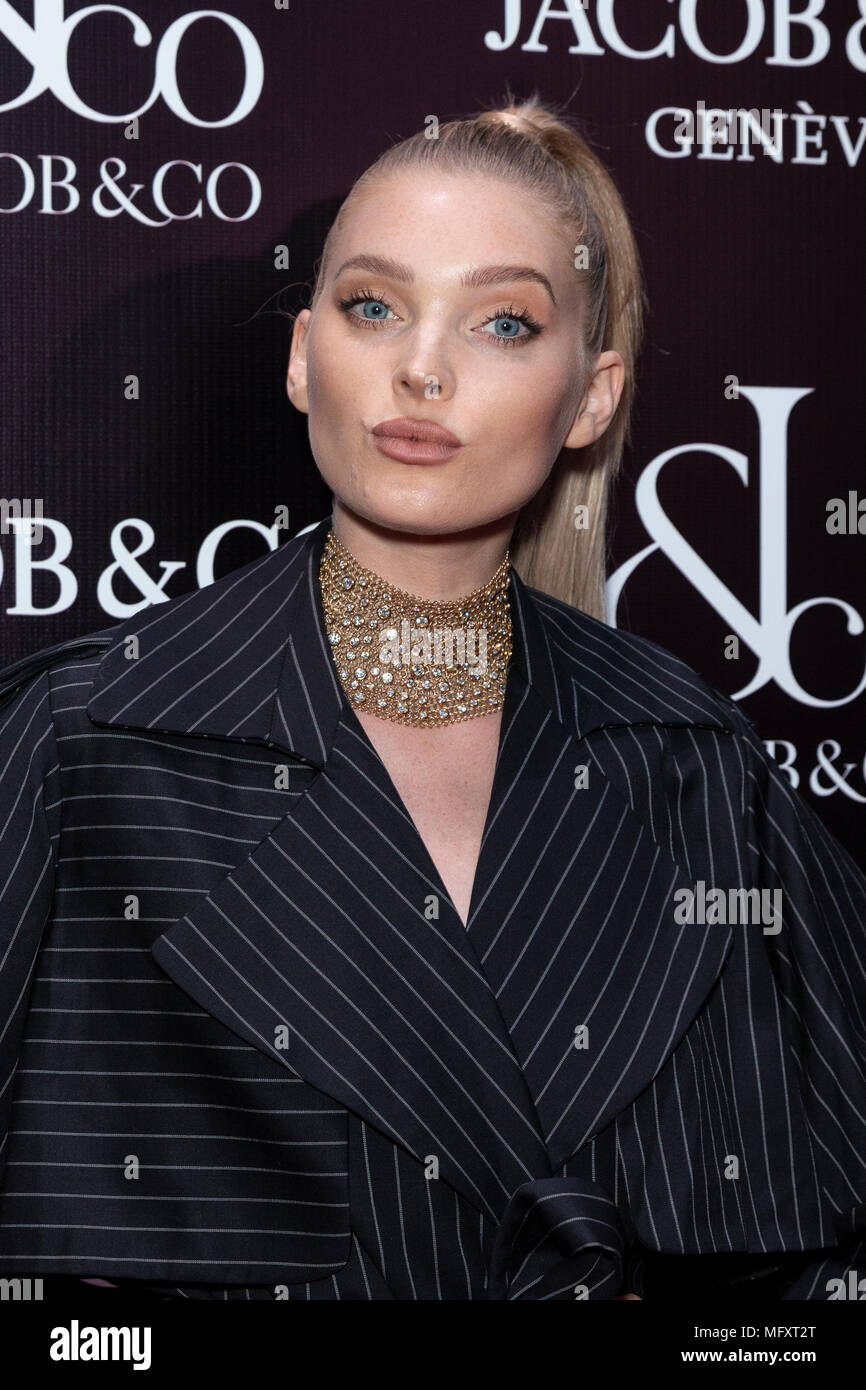 New York, NY - April 26, 2018: Elsa Hosk attends the Jacob & Co. New