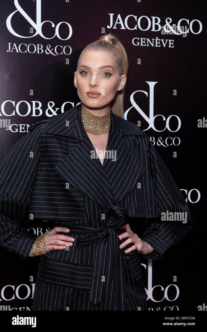 New York, NY - April 26, 2018: Elsa Hosk attends the Jacob & Co. New