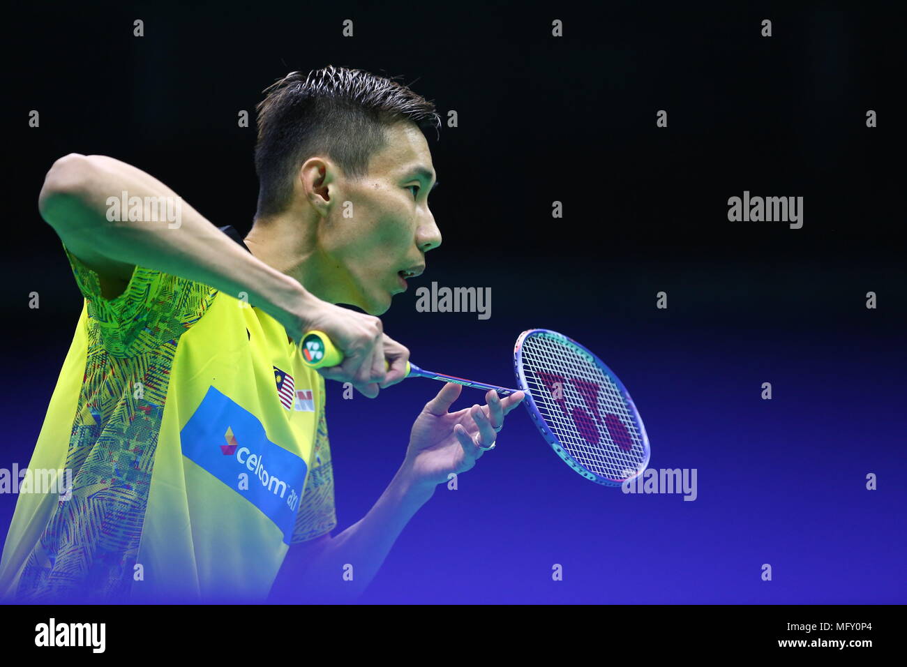 Wuhan, Wuhan, China. 27th Apr, 2018. Wuhan, CHINA-27th April 2018:Malaysian badminton player Lee Chong Wei defeats Srikanth Kidambi 2-0 at 2018 Badminton Asia Championships in Wuhan, central China's Hubei Province, April 27th, 2018. Credit: SIPA Asia/ZUMA Wire/Alamy Live News Stock Photo