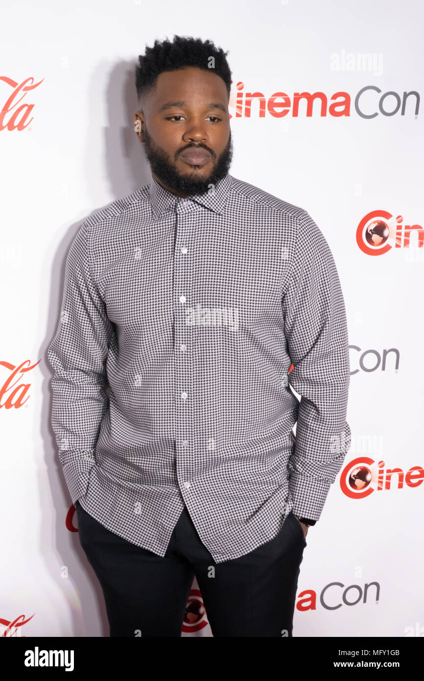 Ryan Coogler walks the red carpet before receiving the Durector of the Year Award on the last night of CinemaCon 2018 inside Caesars Palace in Las Vegas, NV. Stock Photo