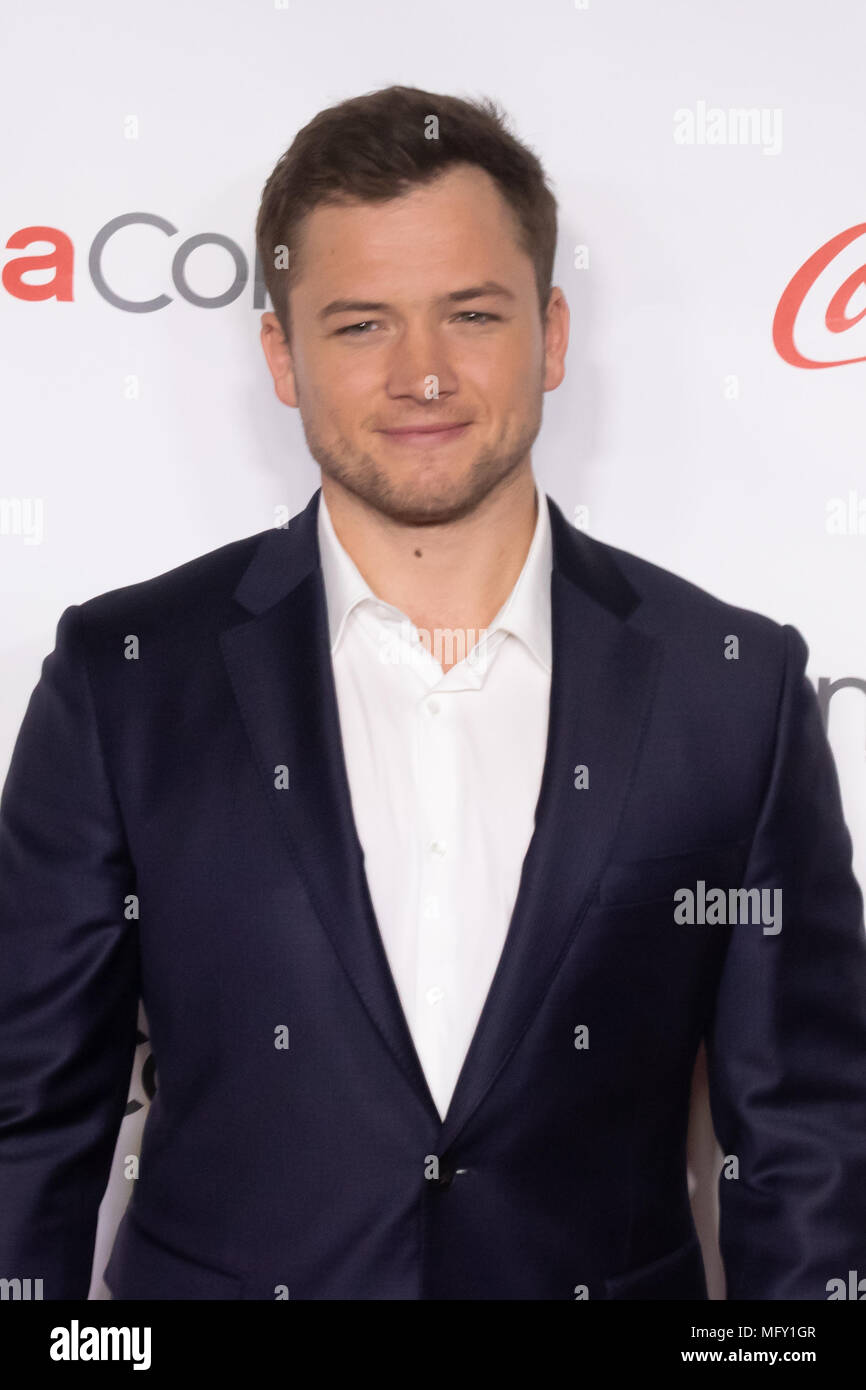 Taron Egerton walks the red carpet before being awarded the Action Star of the Year on the last night of CinemaCon inside Caesars Palace in Las Vegas, NV. Stock Photo