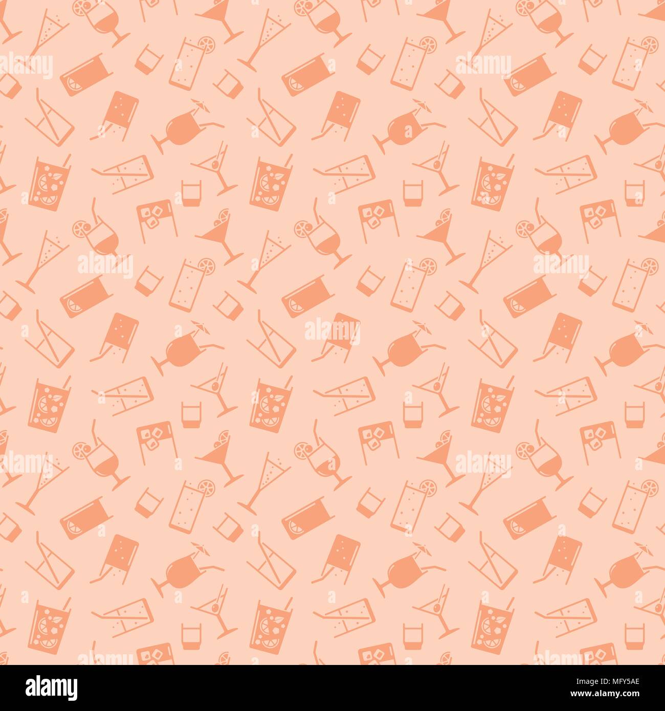 Seamless background pattern of drinks icons Stock Vector