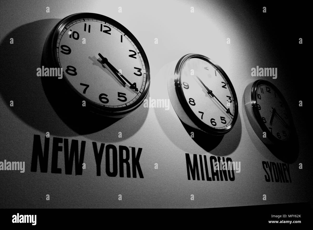 Clock on the wall Stock Photo Alamy