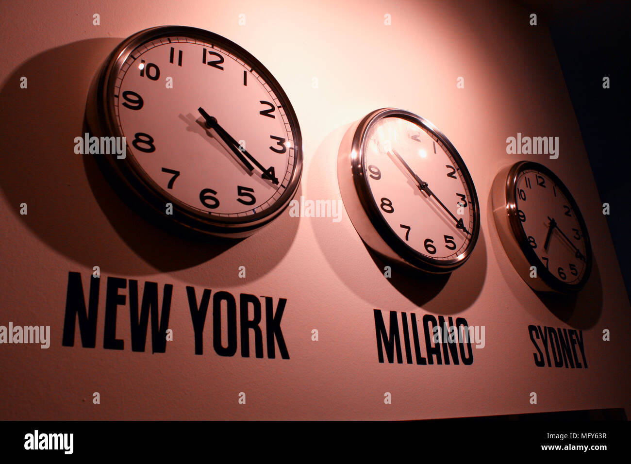 Clock on the wall Stock Photo Alamy