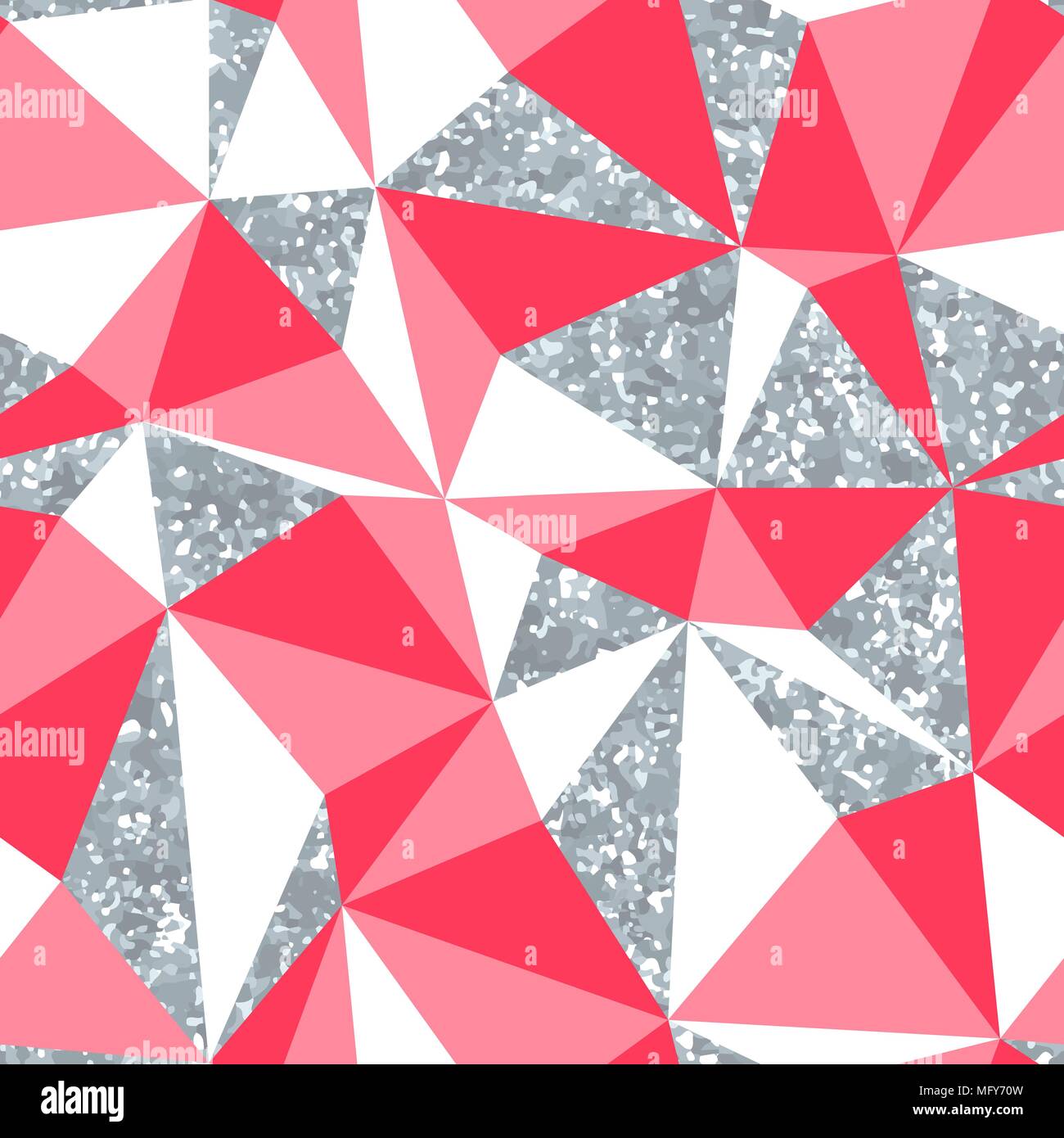 Abstract geometric seamless pattern with silver glitter texture Stock ...