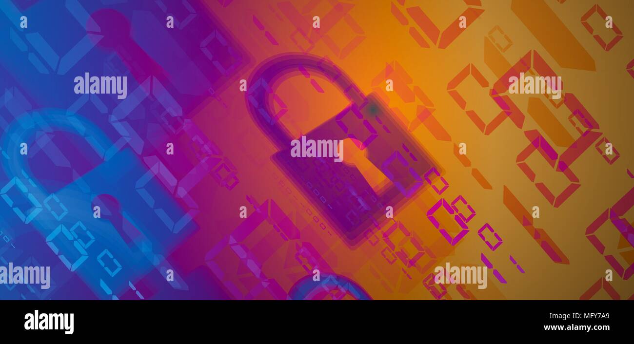 Technology security concept. Modern safety digital background