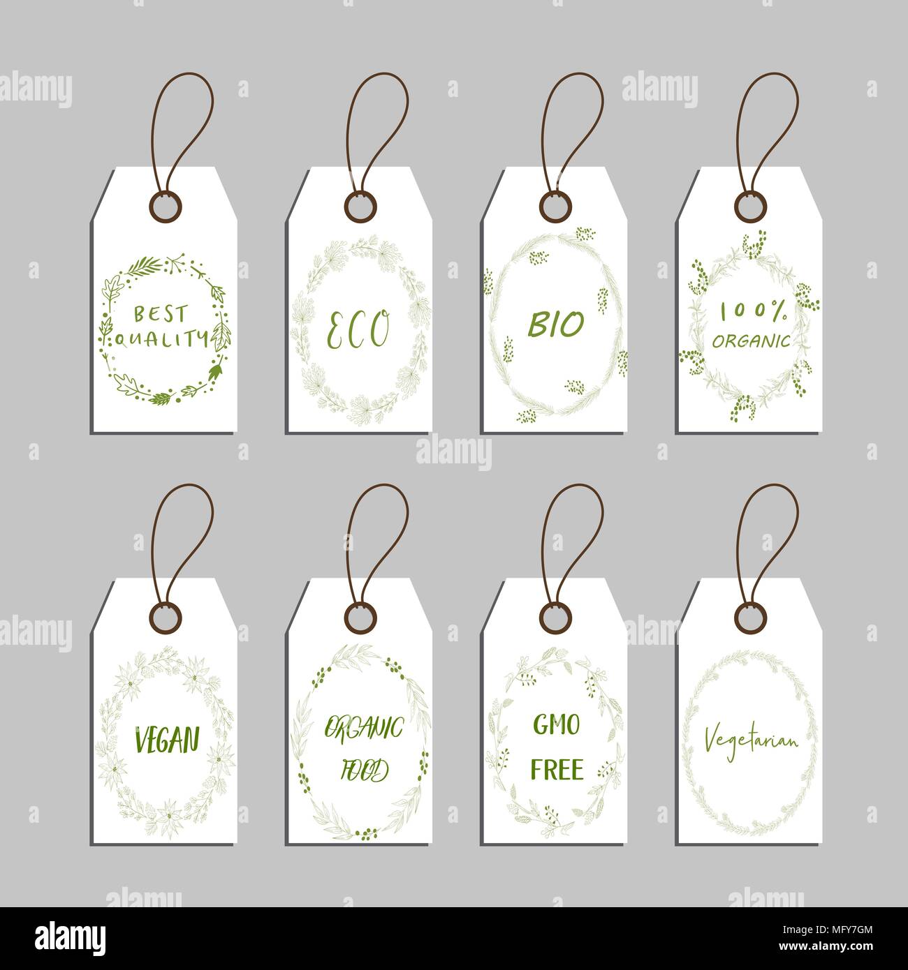 Elements collection for food market labels. Stock Vector