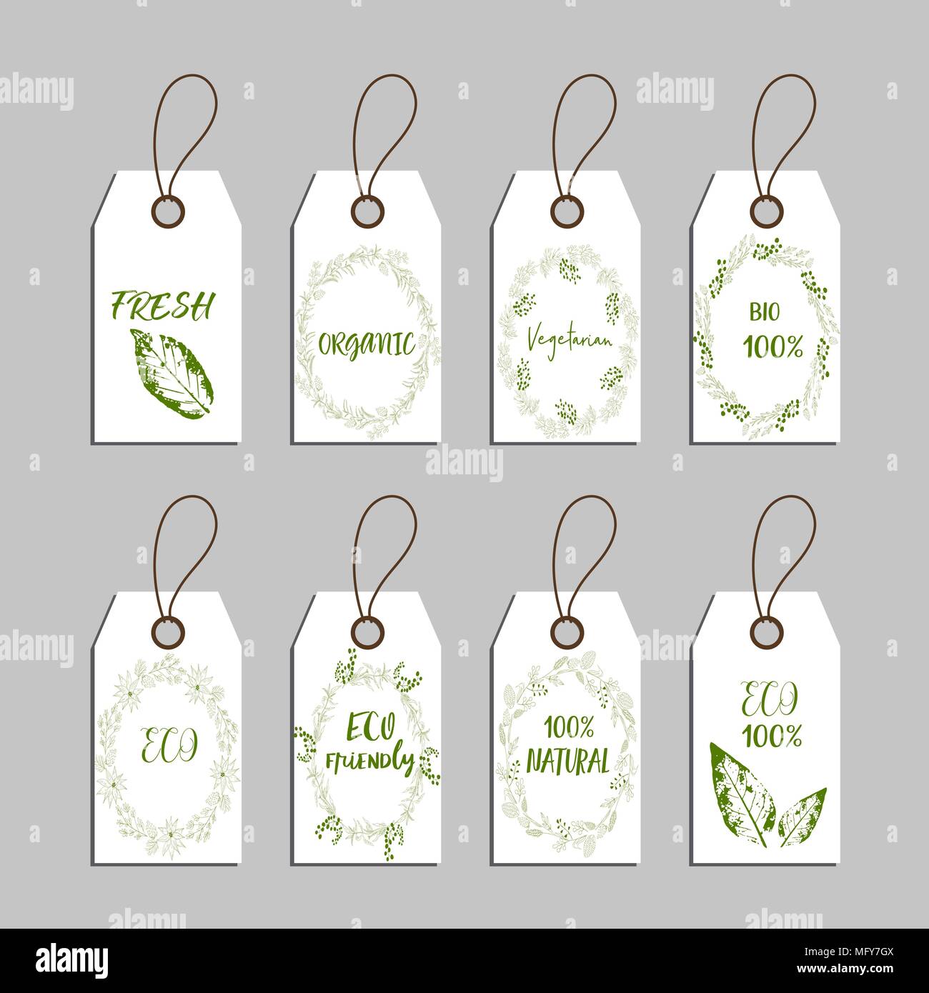 Elements collection for food market labels. Stock Vector