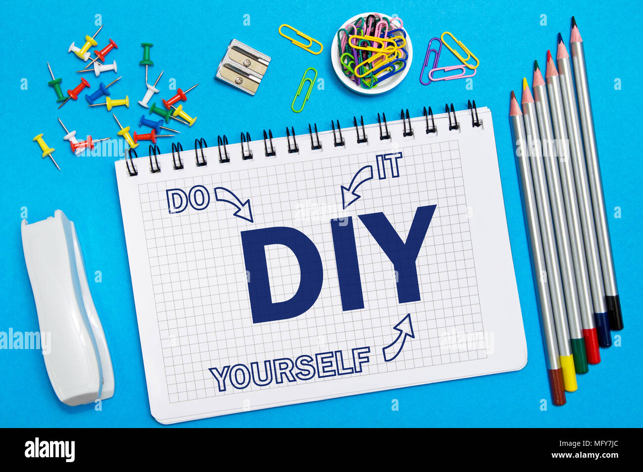 Do It Yourself Notes In The Notebook On The Desk In The Office