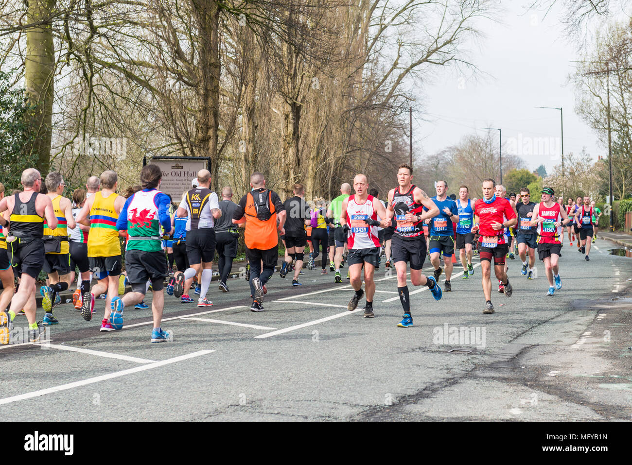 MANCHESTER, ENGLAND 08 APRIL, 2018 RUNNERS AT THE GREATER MANCHESTER