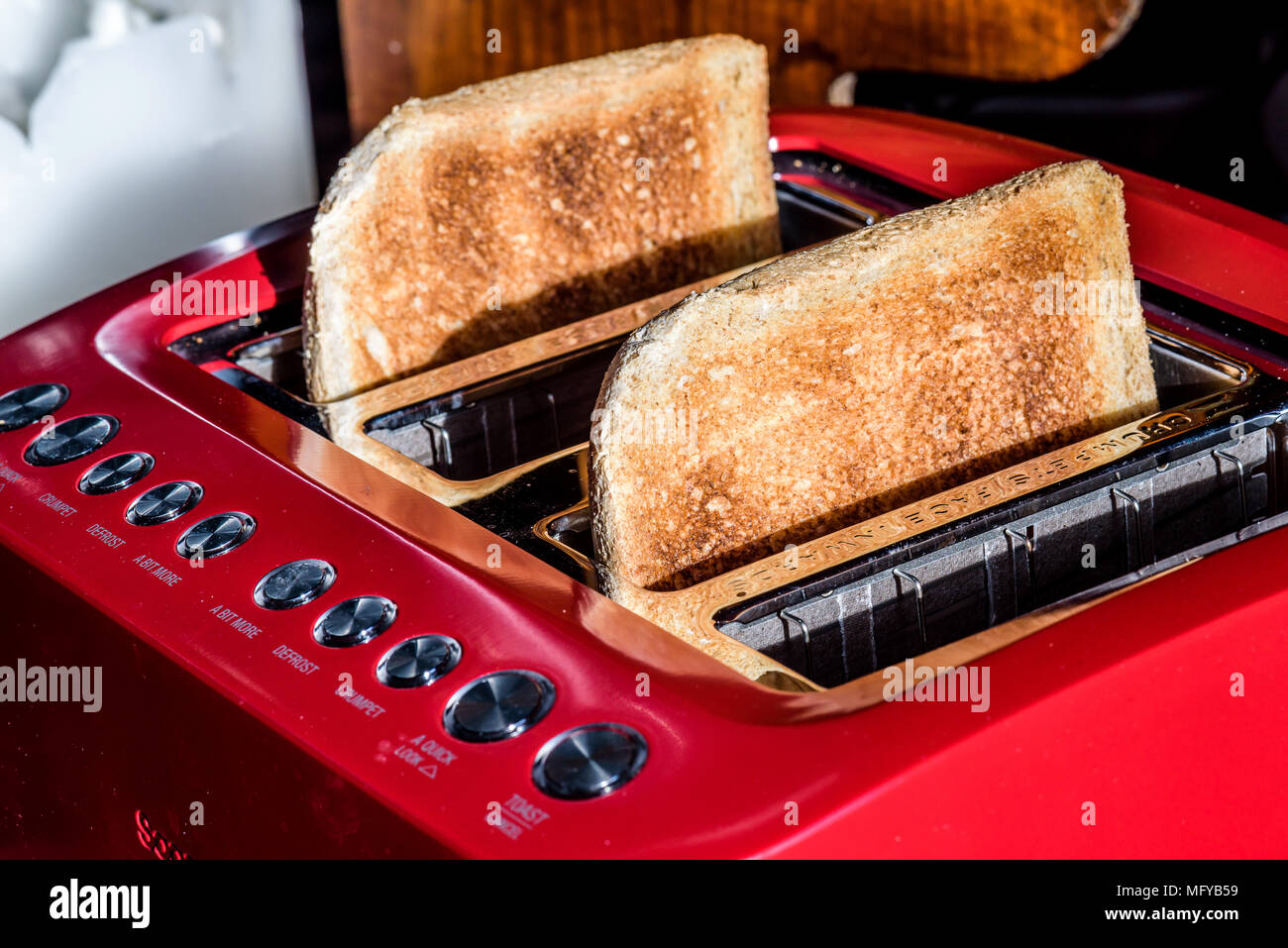 Toast in Toaster Stock Photo Alamy