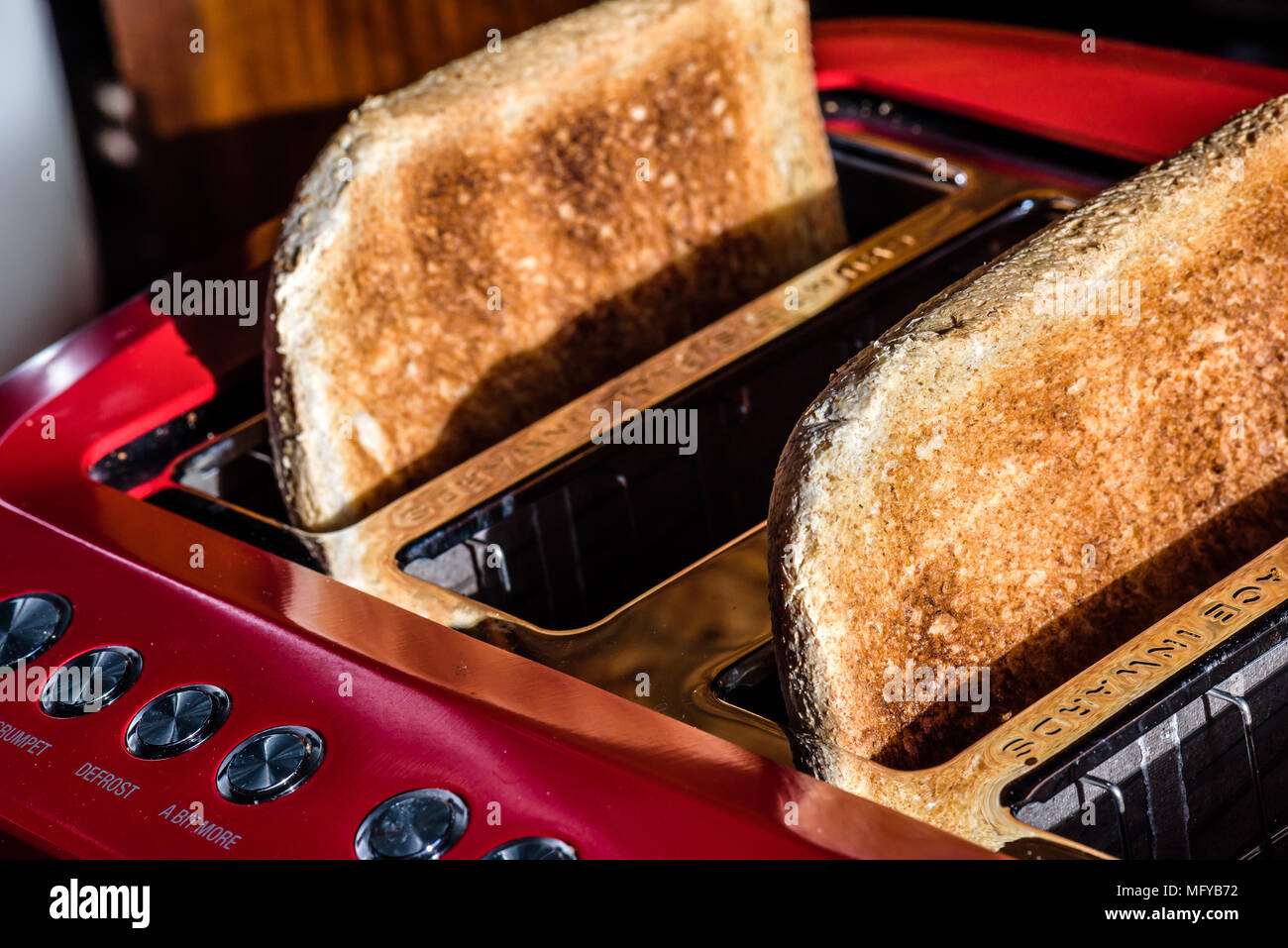 Toast in Toaster Stock Photo Alamy