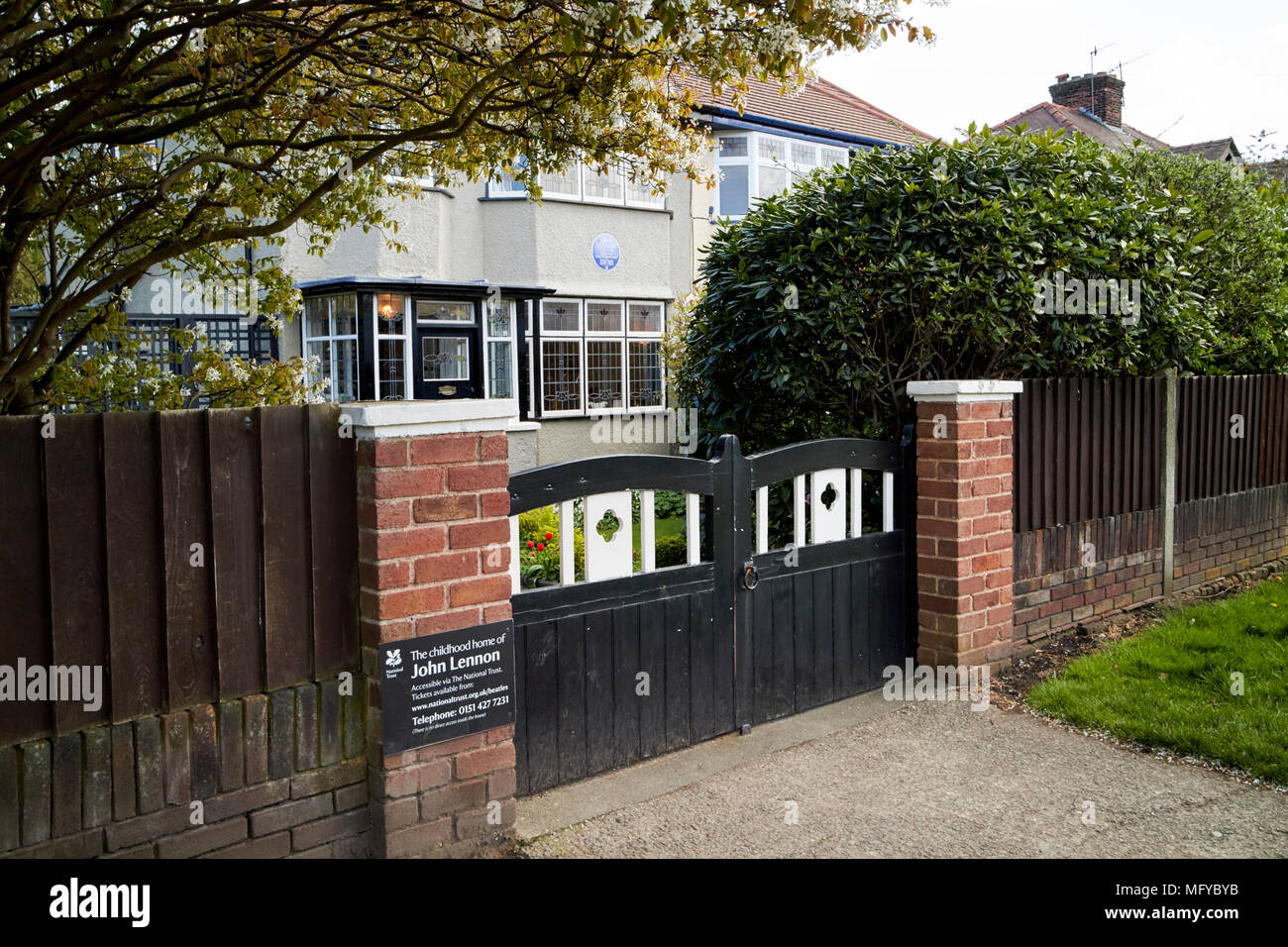 John Lennons childhood home mendips 251 melove avenue  liverpool merseyside england uk Stock Photo