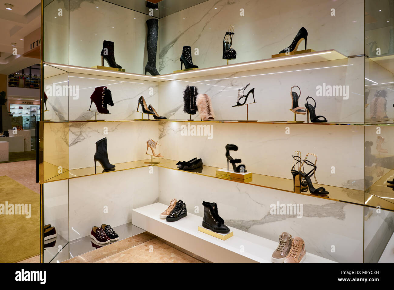 ROME, ITALY - CIRCA NOVEMBER, 2017: Giuseppe Zanotti shoes on display at a  second flagship store of Rinascente in Rome Stock Photo - Alamy