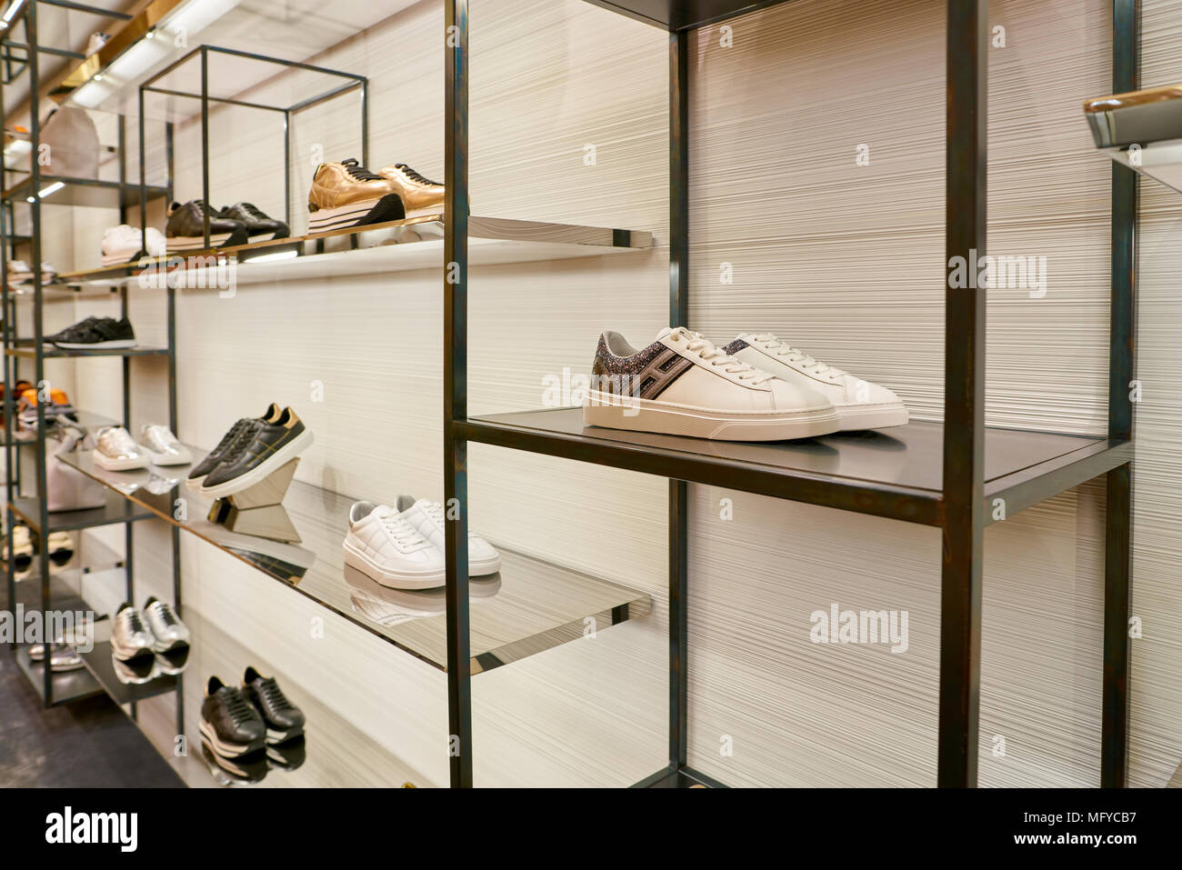 ROME, ITALY - CIRCA NOVEMBER, 2017: Hogan shoes on display at a second  flagship store of Rinascente in Rome Stock Photo - Alamy