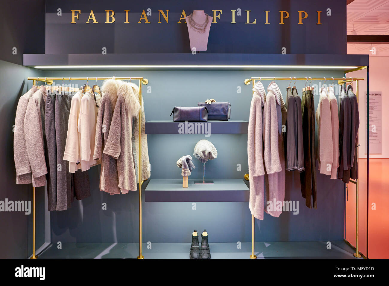 ROME, ITALY - CIRCA NOVEMBER, 2017: Fabiana Filippi clothing on display at a second flagship store of Rinascente in Rome. Stock Photo