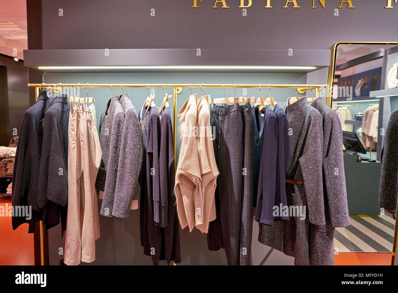 ROME, ITALY - CIRCA NOVEMBER, 2017: Fabiana Filippi clothing on display at a second flagship store of Rinascente in Rome. Stock Photo