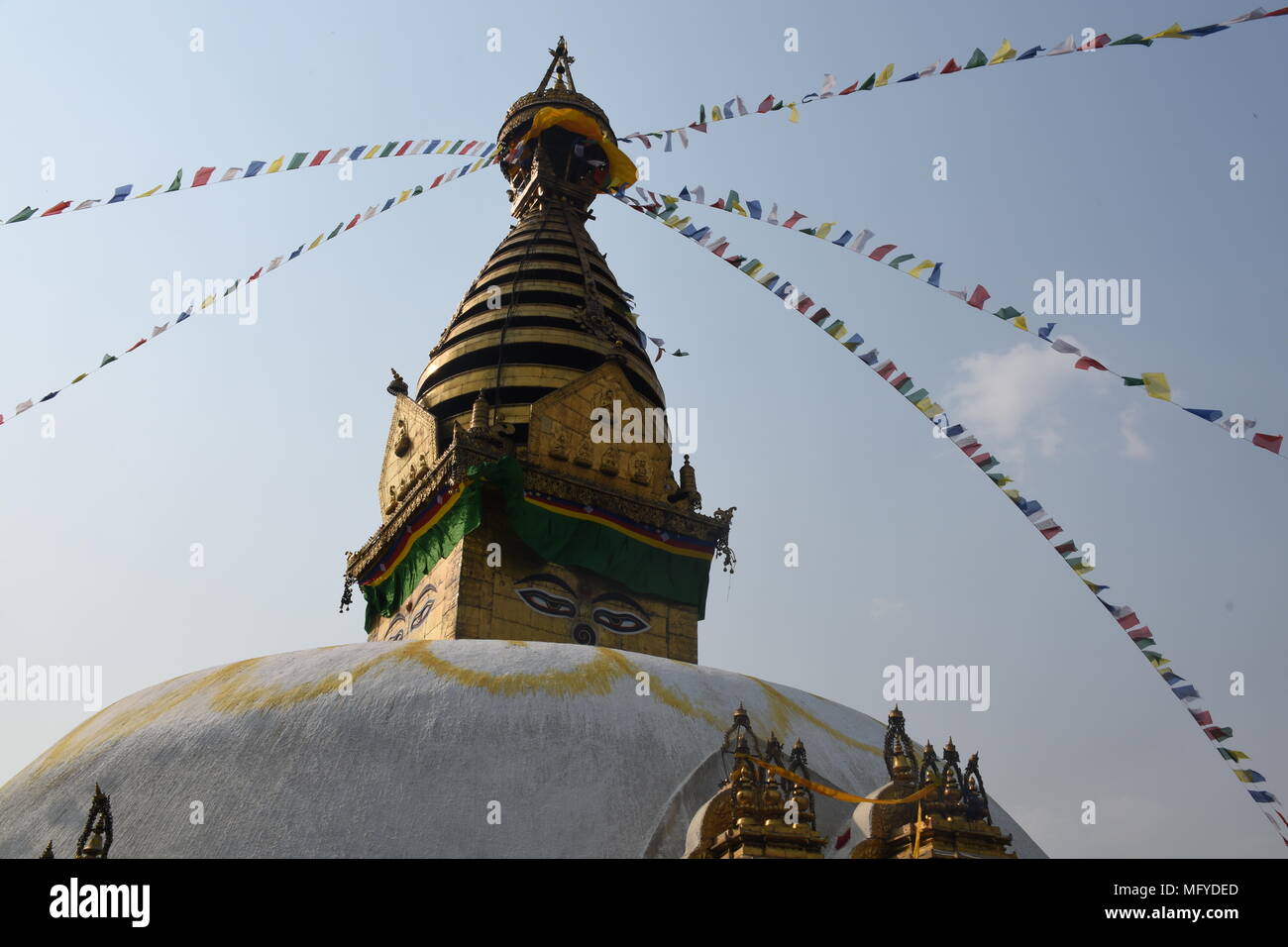 View of Swayambhunath Stupa in Kathmandu, Nepal Stock Photo