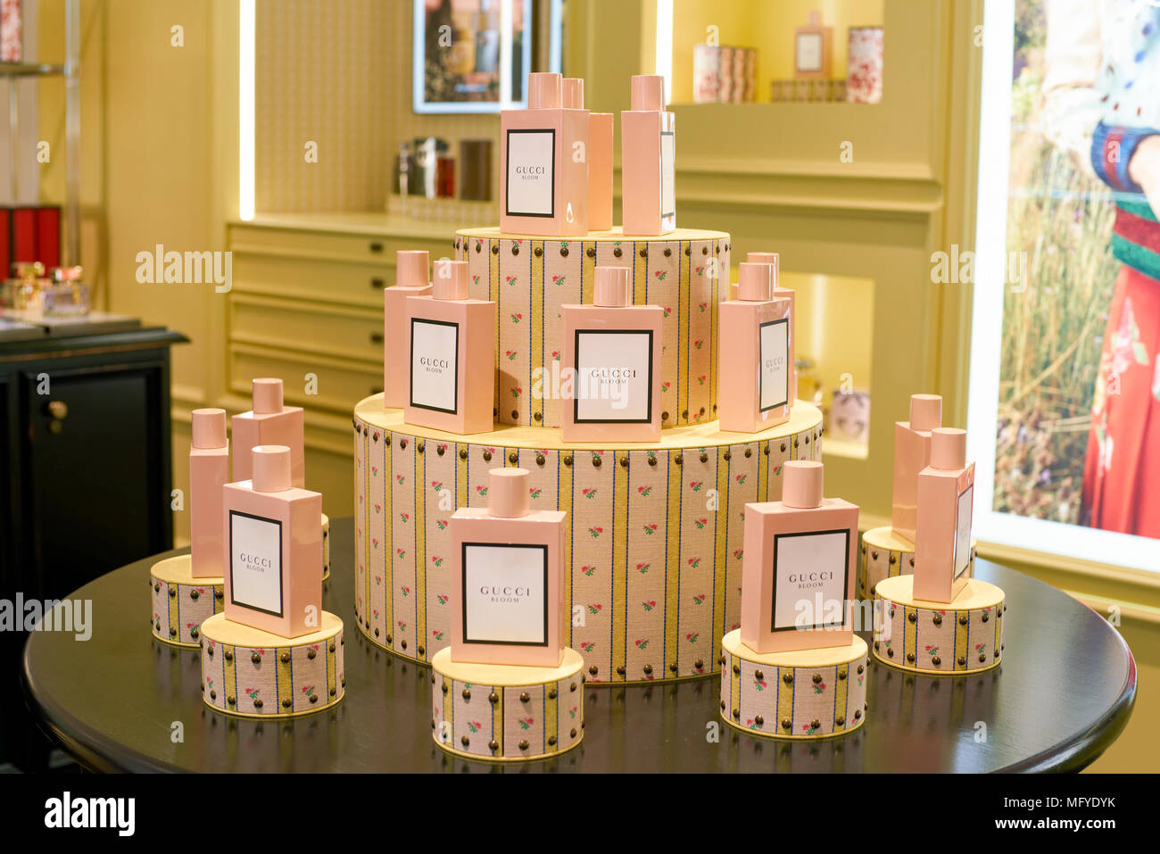 ROME, ITALY - CIRCA NOVEMBER, 2017: bottles of Gucci fragrance sit on  display at a second flagship store of Rinascente in Rome Stock Photo - Alamy