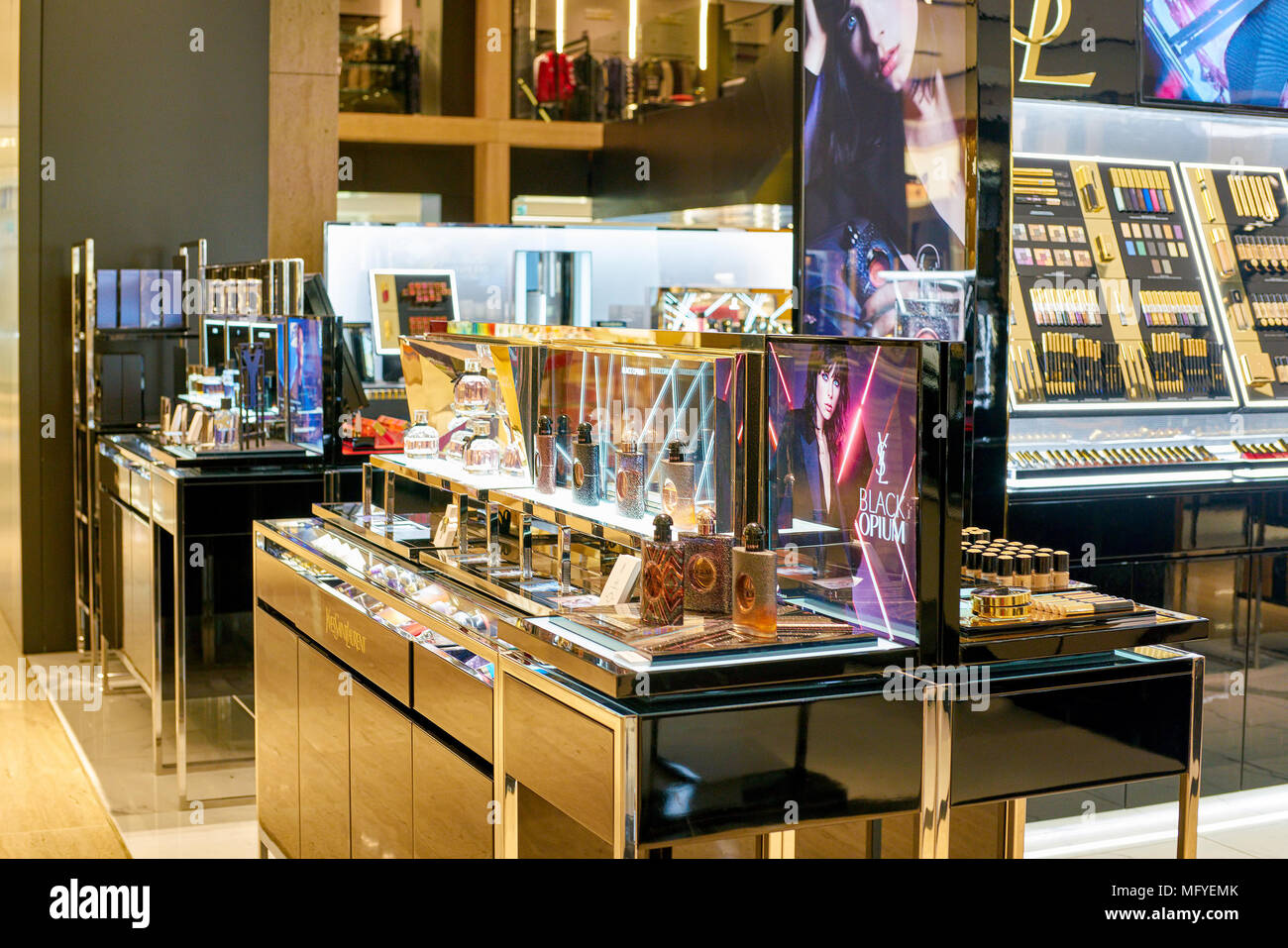 ROME, ITALY - CIRCA NOVEMBER, 2017: Yves Saint Laurent cosmetics sit on  display at a second flagship store of Rinascente in Rome Stock Photo - Alamy