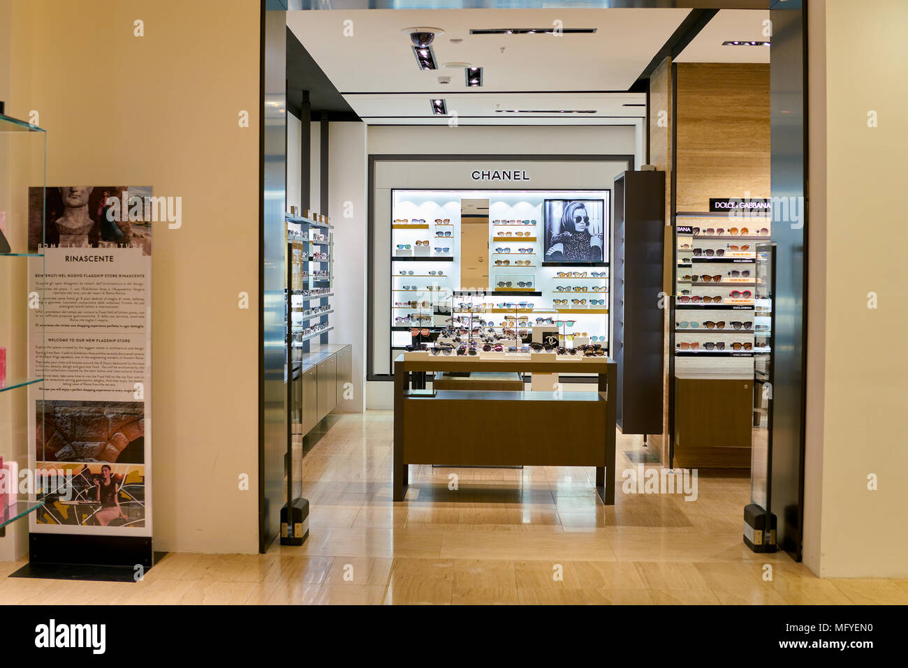 ROME, ITALY CIRCA NOVEMBER, 2017 sunglasses sit on display at a