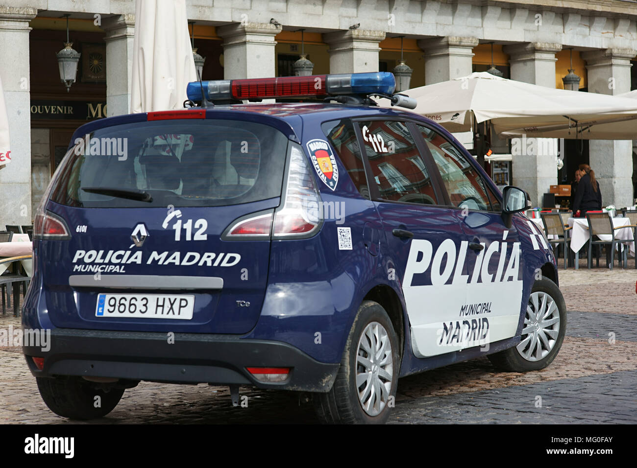 Parked police car madrid hires stock photography and images Alamy