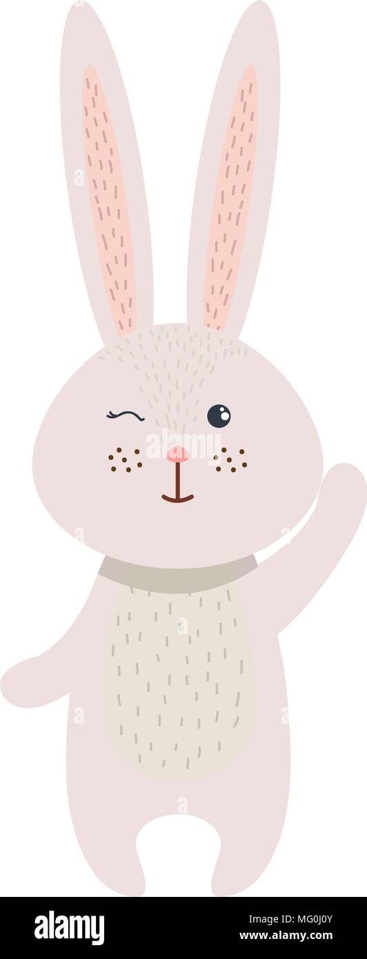 cute rabbit animal character vector illustration design Stock Vector ...