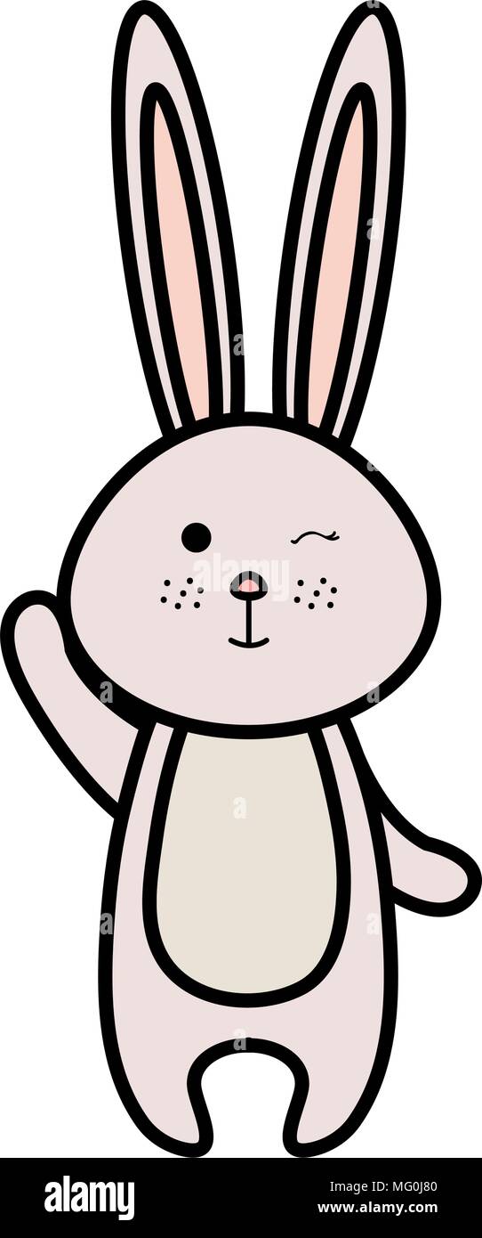 cute rabbit animal character vector illustration design Stock Vector ...