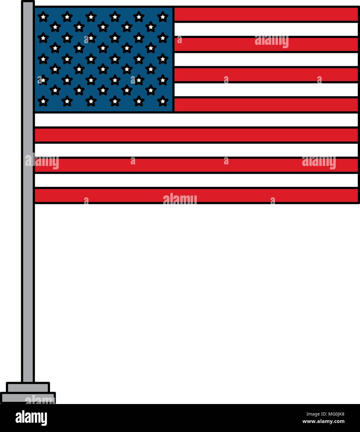 united states of america flag in pole vector illustration design Stock ...