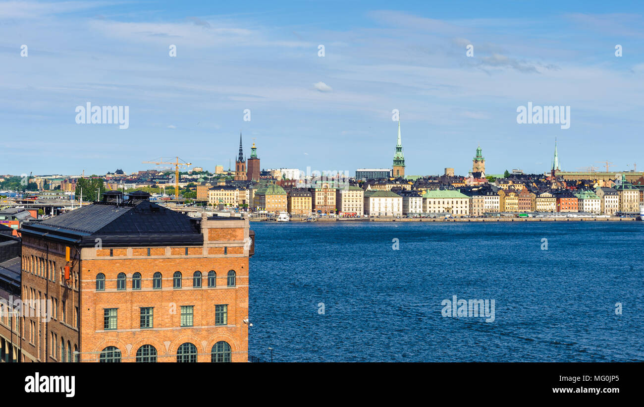 Old town of Stockholm, panorama, Sweden Stock Photo