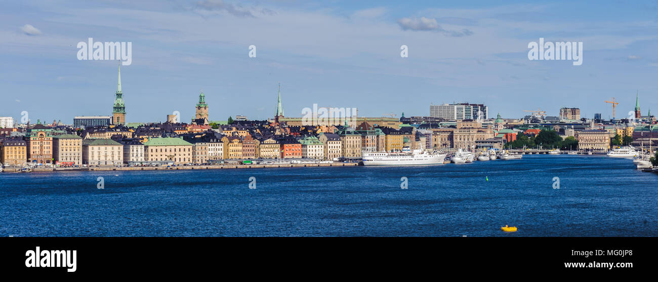 Old town of Stockholm, panorama, Sweden Stock Photo